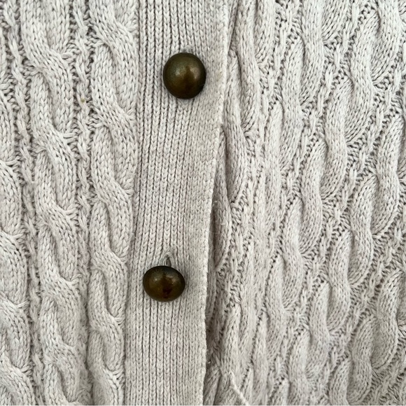 Zara Angora Cable Knit Chunky Sweater Long Cardigan Cotton/Wool - Picture 4 of 8